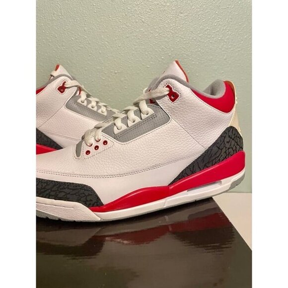 JORDAN 3 RETRO FIRE RED 2007 Mens Sneakers Sz 12 136064-161 White Black NEW main image 4